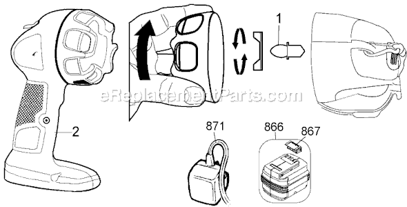 Page A Diagram and Parts List for FSL144 Type 3 Black and Decker Worklight & Flashlight